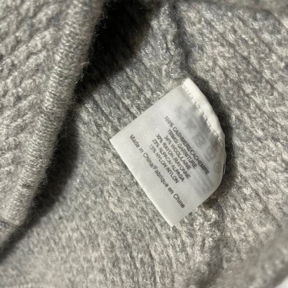 Tory Burch 100% Cashmere Knitted Gray Tunic Sweater Soft Cozy Womans Size Medium - Picture 3 of 8